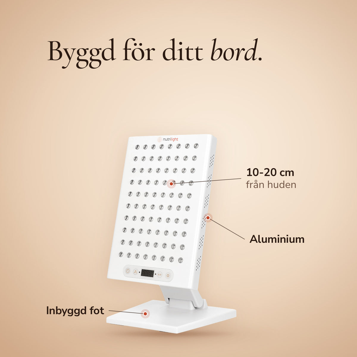 Fox med tydelige detaljer: bruges 10-20 cm fra huden, fremstillet af aluminium og med en indbygget fod.
