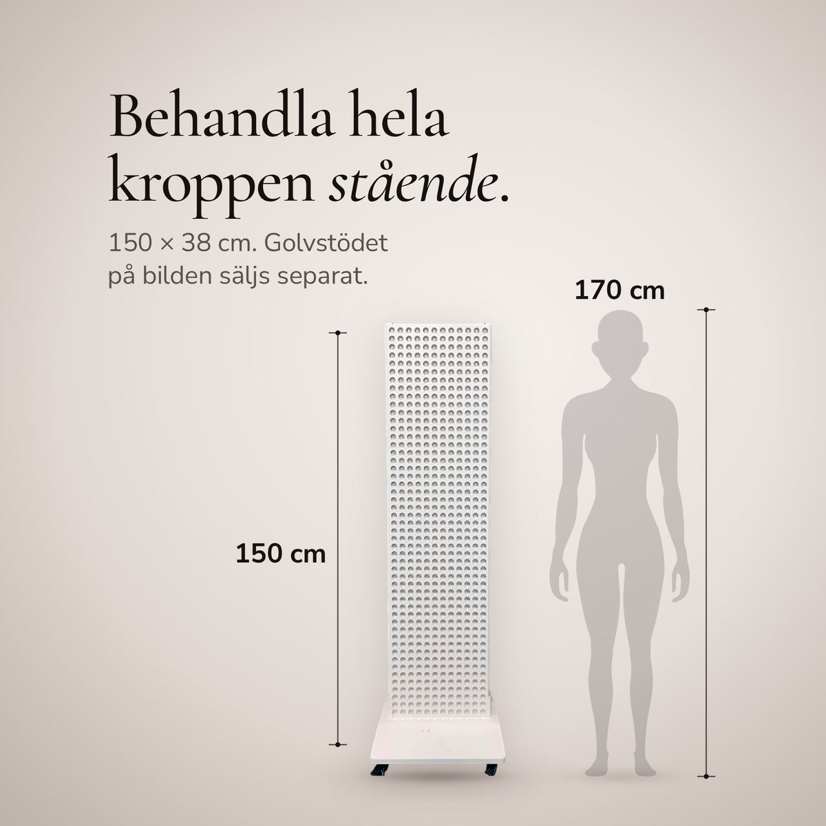 The Red Kangaroo next to a silhouette of a person who is 170 cm tall. The panel is 150 cm high and 38 cm wide, so you can view the entire body standing.